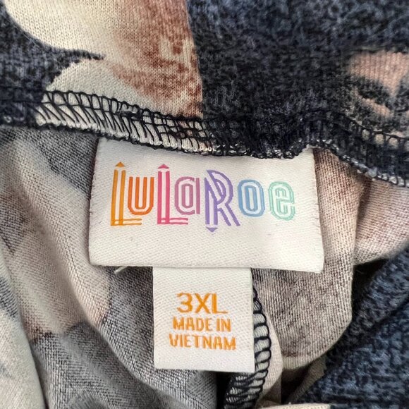 LuLaRoe Amber Hoodie  Blue Floral Print Pullover Shirt Size 3XL - Picture 6 of 6